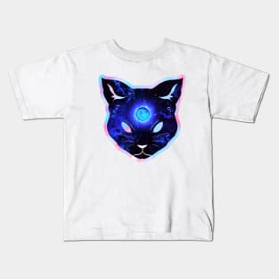 Shocking prismatic iridescent psychic cat Kids T-Shirt